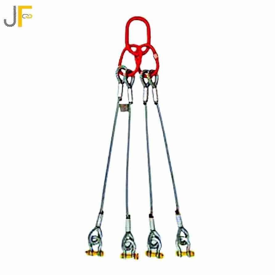 JF Brand 4-Leg Bridle Wire Rope Sling with Shackle
