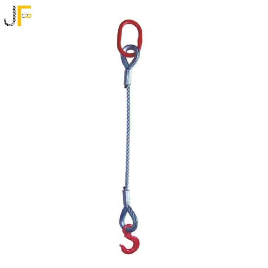 JF Brand Oval Master Single Leg Wire Rope Sling with hook