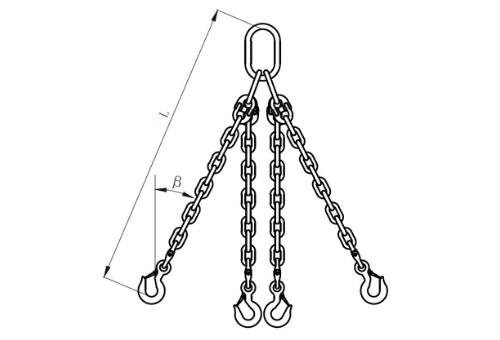 JF Brand 4 leg chain sling dimensions