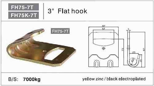 3 inch flat hook 7T
