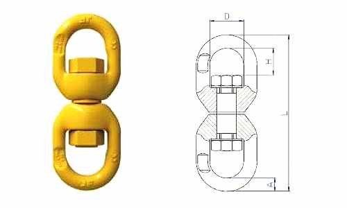 double eye swivel rings dimensions