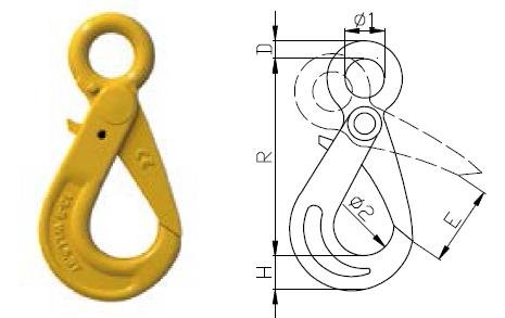 eye self locking hook dimension