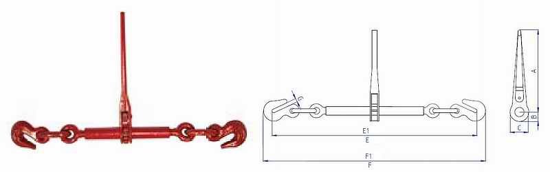 ratchet load binder dimensions