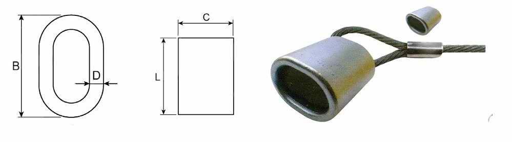 Steel Oval Sleeve dimensions