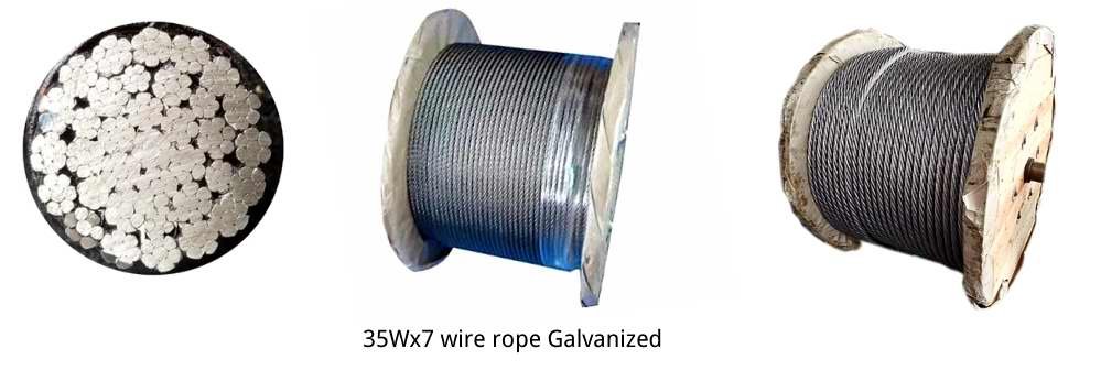 35x7 galvanized wire ropes