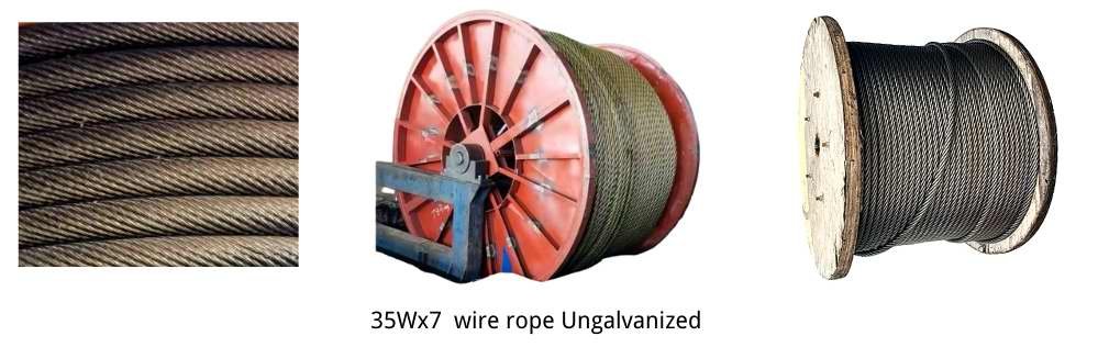 35x7 ungalvanized wire ropes