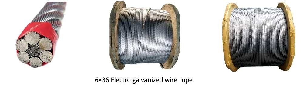 6×36 Electro galvanized wire rope