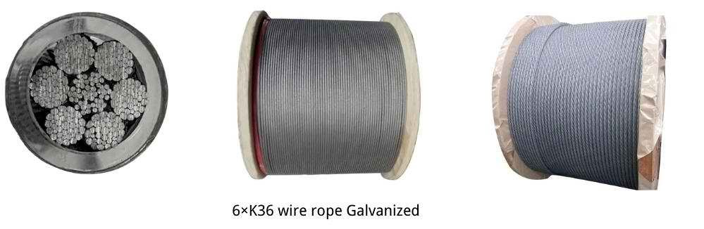 6xK36 galvanized wire rope