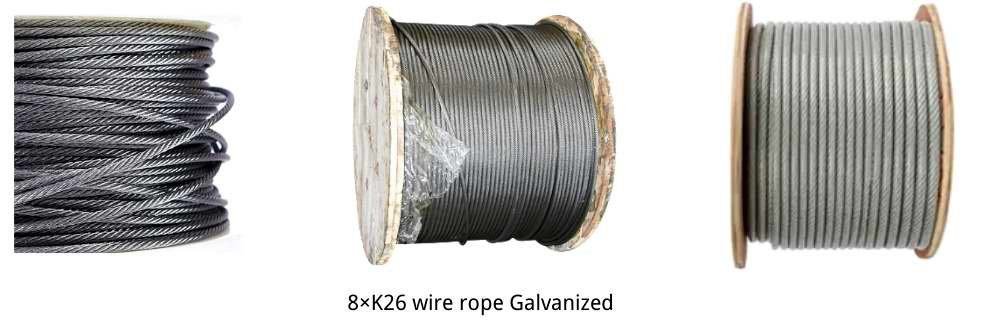 8XK26 IWRC Plastic Impregnated TS2160N/MM2 Ungalvanized Steel Wire
